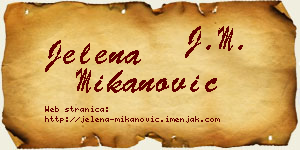 Jelena Mikanović vizit kartica